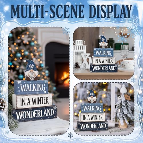 4 Pcs Christmas Table Decorations, Blue Christmas Decor Indoor - Image 7