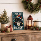 Christmas Cat Sign, Black Cat Holiday Decor, Vintage Wall Art - Image 6
