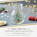 Spode Christmas Tree Glass Pitcher with Handle, 96 Oz - Beverage Server - Image 3