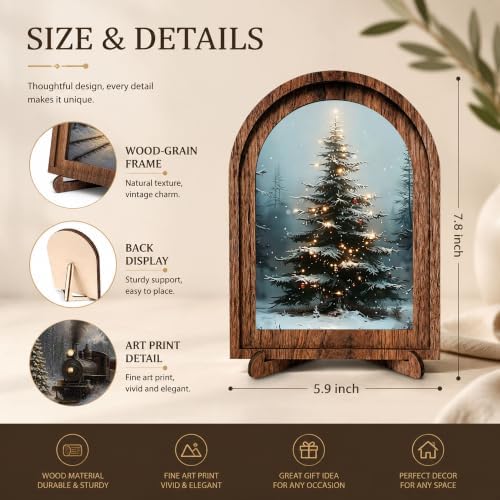 Christmas Tree Arched Decor, Winter Forest Table Sign, 5.9x7.9 - Image 2