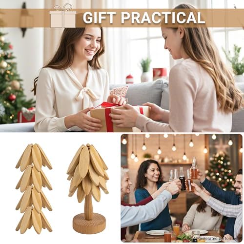 Wooden Tree-Shaped Coasters Set for Coffee Table, Kitchen - Image 4