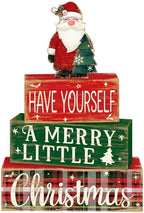 Moucuny 4 Pcs Christmas Table Decor Wooden Santa Claus Decorations by Moucuny