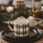 Sweet Water Decor Green Plaid Coffee Mug, 14oz China Christmas Mug with Gold Handle, Large Holiday Winter Cup for Coffee, Tea & Hot Chocolate, Stocking Stuffer Gifts for Women - Image 4