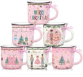 6 Pcs Christmas Mini Coffee Mugs Nutcracker Coffee Cups Pink Pastel by Suttmin
