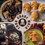 HKNMTT Halloween Silicone Molds for Baking Extra large, 6 Cavities 3D Skull Cake Pizza Soap Pan Molds, Nonstick Halloween Skeleton Mold for Ice Cupcake - Image 2