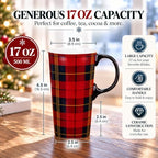 Topadorn 17oz Ceramic Travel Mug with Lid, Christmas Coffee Mug - Image 6