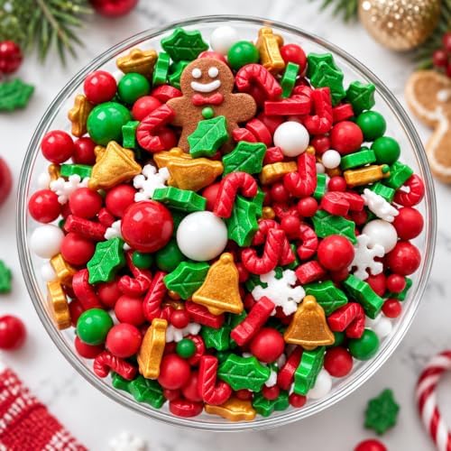Christmas Sprinkles Mix 5.82 oz, 165 g, with Bells and Festive Shapes - Image 4