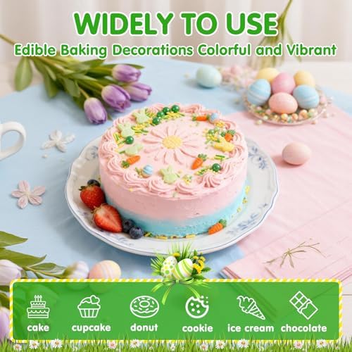 Edible Yellow Green Sprinkles for Cake Decorating,Rabbit Carrot Sprinkle - Image 2