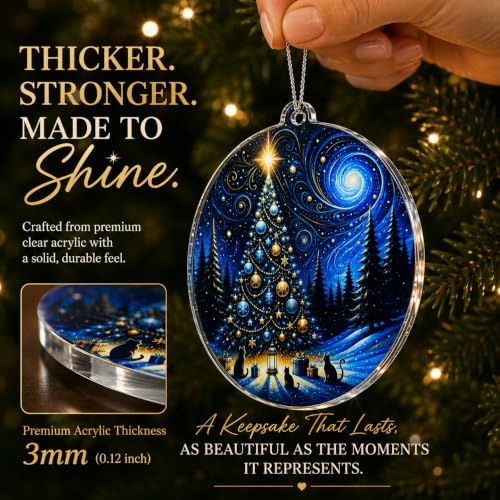 Christmas Ornament 2026, Northern Lights Ornament, Starry Night Beautiful Christmas Ornaments, Starry Night Gifts, Xmas Tree Decorations, Gift for Coworker, Friends, Family, Secret Santa Gift - Image 6