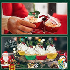 SANNIX 450Pcs Foil Cupcake Liners Christmas Metallic Cupcake Liners - Image 4