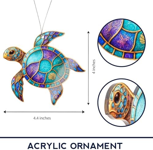 Sea Turtle Gifts for Women, Sea Turtle Christmas Ornaments Decoration, Suncatcher Ornament with Story Card, Beach Ornaments for Tree, Sea Lover Gift, Birthday Gift for Mom - Image 5