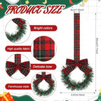 Retrowavy 12 Pcs Small Christmas Kitchen Cabinet Wreaths with Ribbon - Image 2
