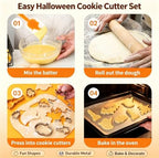 Halloween Cookie Cutters Set, 7pcs Metal Cookie Cutter Shapes & 11"Spatulas - Image 5
