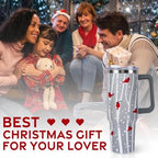 Christmas Tumbler with Handle and Straw Lid 40 oz,Cute Christmas Gifts for Women Birch Forest Cardinal Vacuum Insulated Leak Proof Tumbler,Winter Holiday Accessories Stainless Steel Coffee Cup Mug - Image 7