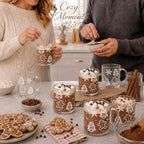 LemonRoad 8 Pcs Christmas Glass Coffee Mugs 12 oz Gingerbread Cups - Image 4