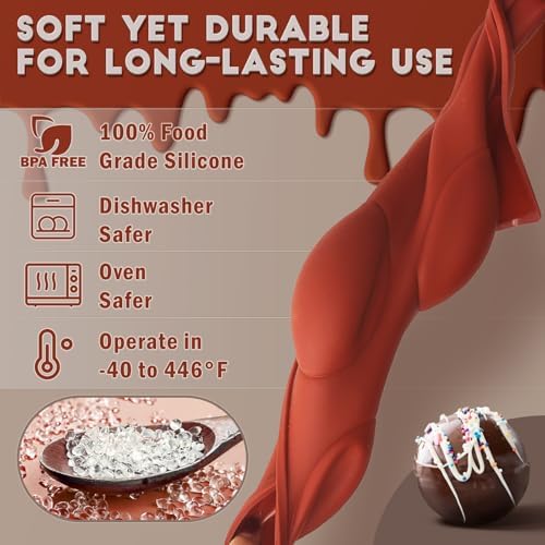 HKNMTT Hemisphere Silicone Molds 3 Inch for Hot Cocoa Chocolate Bombs Valentines Semi Ball Making Kit Cake Decor Mould, Food Grade Non-stick Kitchen Baking Supplies Oven Safe - Image 3