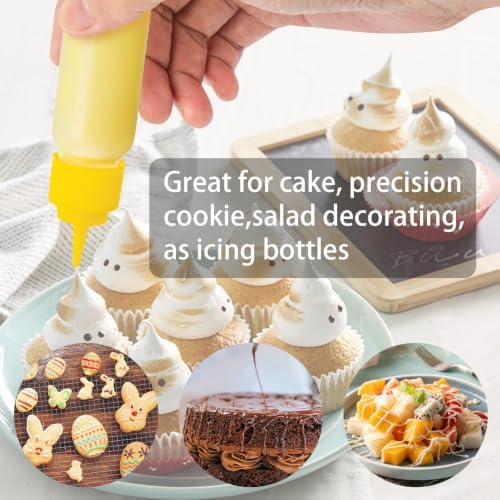 10pcs Squeeze Writer Bottles 30ml/60ml Plastic Icing Bottles Small Easy Squeeze Bottle 1 And 2 Ounce For Cakes Cookie Decorating, Food Coloring, Food DIY & Ice Cream Decoration - Image 5