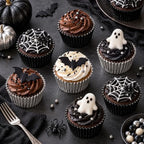 JarThenaAMCS 200Pcs Halloween Foil Cupcake Liners Black Silver - Image 5