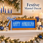 Happy Hanukkah Sign, Wooden Chanukah Tabletop, Wall Decorations - Image 5