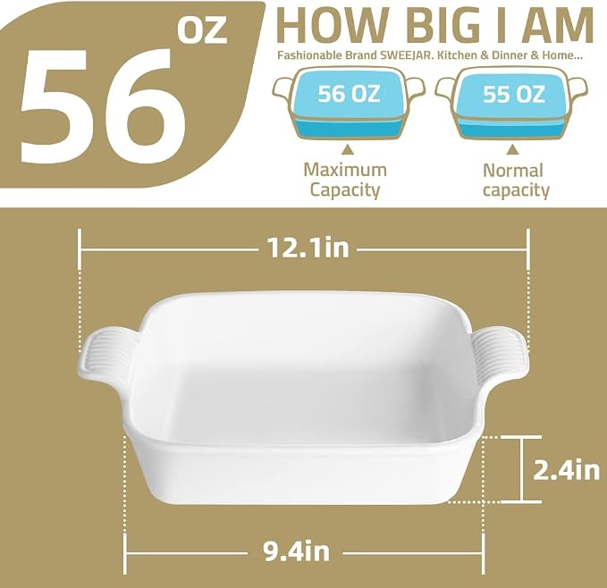 Sweejar Ceramic Baking Dish, 9 x 9 Cake Baking Pan - Image 6