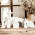 Empty Tomb Easter Scene and Cross Decoration, Ceramic Resurrection Scene Cross Jesus Tomb Decor, Christmas Decoration Jesus Nativity Scene for Religious Home Office Tabletop Christian Gifts by NEROSUN