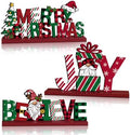 3 Pcs Christmas Table Decorations, Wooden Christmas Decor Indoor by Golibra
