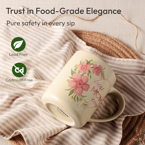 18 oz Large Ceramic Coffee Mug, Porcelain Tea Cup with Big Handle - Image 4