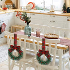 Retrowavy 12 Pcs Small Christmas Kitchen Cabinet Wreaths with Ribbon - Image 4