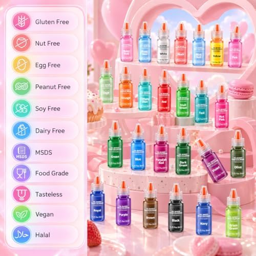 26 Colors Oil Based Food Coloring 6ml Edible Dye for Chocolate Candy Melts - Image 3