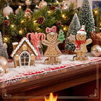 Suzile 3 Pcs Christmas Gingerbread Table Decorations Wooden Indoor Decor - Image 6