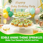 Edible Green Yellow White Sprinkles,Confetti Pearls Jimmies Sugar Sprinkle - Image 2