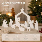 Ceramic 12Pcs Nativity Scene Set Figurine - Image 3