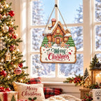 Christmas Decorations Gingerbread House Hanging Wooden Front Door Sign - Image 6