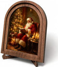 Santa Reading Arched Table Sign, Rustic Christmas Farmhouse Decor by HPCHENG