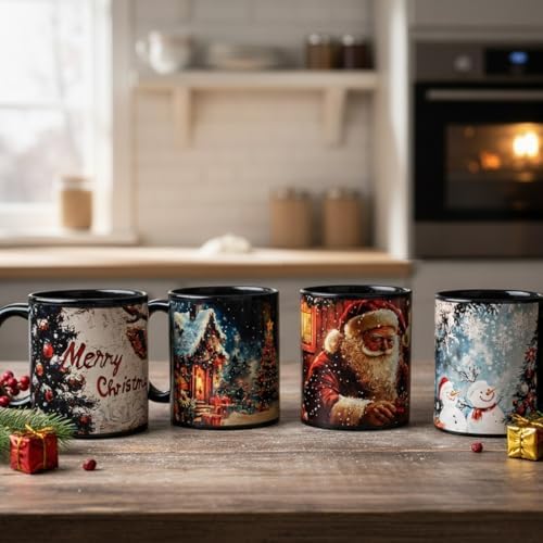 Kmiles Heat Changing Christmas Deer/Tree Mug Colour Changing Magical Coffee/Tea Cup 12 Oz, White/Brown, Wonderful Christmas Gifts. - Image 5