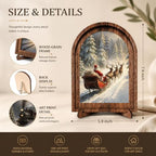 Santa Sleigh Forest Arched Table Sign, Rustic Christmas Decor - Image 2