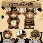 2 Pcs Happy New Year Highland Cow Figurines Decor, New Year Gifts - Image 4