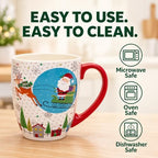 Topadorn Christmas Mugs Set of 4, Festive Coffee Cups with Handle, 18 oz Ceramic Coffee Cups - Gift for Family and Friends, Ideal for Holiday Party, Hot Chocolate, Tea - Image 3