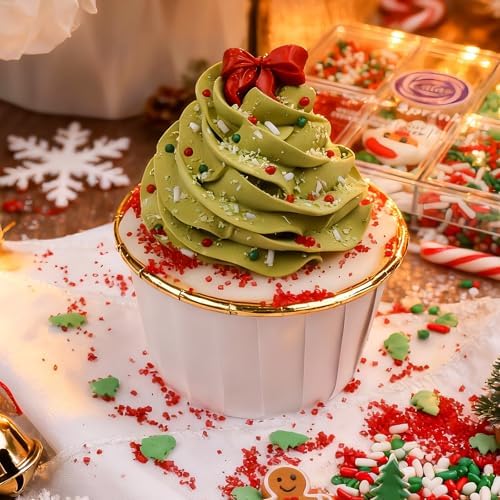 Christmas Sprinkles for Cookies, Holiday Red and Green Sprinkles Assortment 5 oz, Edible Jimmies Nonpareils and Sanding Sugar Pearls for Cake Decorating, Christmas Cookies, Baking, Cupcakes, Desserts - Image 6