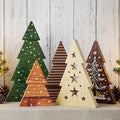 Christmas Decor 5 Pcs Wooden Tabletop Christmas Tree Decorations Sign by KLYRO