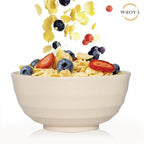 Wrova Wheat Straw Bowls Set 60 OZ, Unbreakable Large Beige Bowls Set of 6 - Image 6