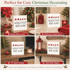 Christmas Bathroom Decor, Funny Christmas Decorations, Santa Hat Bathroom Table Decoration Would Poop Here Again Wooden Box Sign, Home Shelf Desk Decor for Toilet 5x5 Inches - Image 5