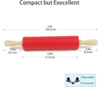 Silicone Rolling Pin for Baking Non-stick Rolling Pin Dough Roller Wooden - Image 2