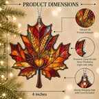 Autumn Maple Leaf Ornament, Fall Leaf Window Hanging, Harvest Thanksgiving Decorations, Farmhouse Fall Decor - Nature Lover Gift, Seasonal Present for Autumn Homes - Image 4