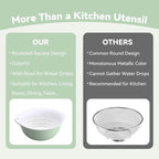 Colander Bowl Set of 2, Nesting Large Capacity Plastic Food Strainer - Image 7