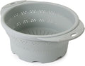 Dexas 10" Collapsible Silicone Colander in Sage, Kitchen Strainer by Dexas