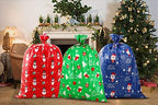 CCINEE 3 PCS Christmas Giant Gift Bags Santa Claus Christmas Sacks for Kids Gift Wrapping Bags(36"x44") with Name Tag Card and String - Image 3