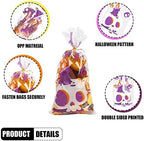 CCINEE Halloween Cellophane Treat Bags, 200pcs Clear Cello Candy Bags with Twsit for Halloween Trick or Treat Party Supply - Image 3