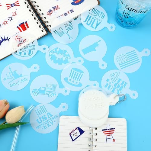 JULBEAR 4th of July Cookie Cake Stencils 36 Pieces Reusable Patriotic Mold - Image 4