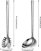 Berglander Kitchen Ladle Spoon and Spaghetti Spoon Set 2 pieces, Pasta Spoon - Image 2